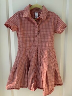 Carter's Pink Plaid Button-Front Casual Dress